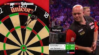 180s GALORE Van Gerwen v Schindler  World Cup of Darts 2018 [upl. by Warfourd]