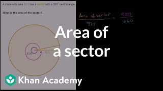 Area of a sector given a central angle  Circles  Geometry  Khan Academy [upl. by Nive]