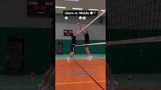 Libero vs Middle 🏐⚔️ volleyball church [upl. by Darmit946]