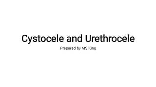 Cystocele and Urethrocele [upl. by Aihcropal611]