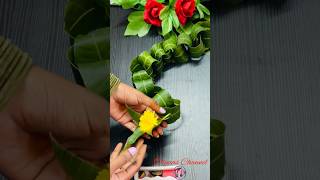 Simple maavidakula thoranam ideas  mango leaves decoration  door step decoration ideas decorideas [upl. by Keffer]