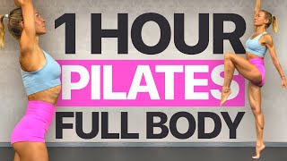 60 MIN PILATES HIIT  Burn Fat  Tone Muscle Strength  Balance No Repeat Warm Up  Cool Down [upl. by Ailahs]