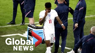 English players targeted by racist attacks after Euro 2021 loss to Italy [upl. by Ettenom]