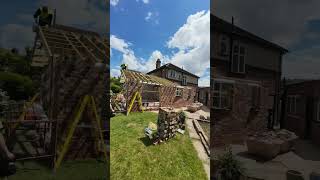 pitched roof on our new kitchen extension carpentry carpenter framing roofing diy timber [upl. by Dev742]