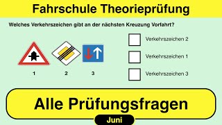 🚘 Führerschein Theorieprüfung 🚗 Alle Prüfungsfragen Juni 🎓📚 Teil 1 [upl. by Sekofski]