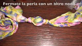 Tutorial Collana di perle rivestite in stoffa [upl. by Aikaz990]