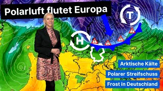 Arktische Kaltfront erreicht Deutschland denkbar knapp So frostig wird die Nacht auf Sonntag❄️🌬️ [upl. by Cadel]