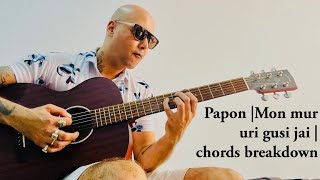 Papon  Mon mur uri gusi jai  Chords breakdown  Priyanku Bordoloi [upl. by Ahtoelc]