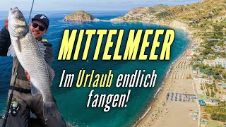 Endlich URLAUB  So fängst du am Strand  Im Mittelmeer auf Wolfsbarsch  Angeln 2024 neu [upl. by Georgette994]