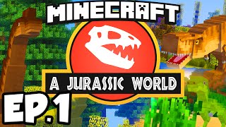 Jurassic World Minecraft Modded Survival Ep1  DINOSAURS IN MINECRAFT Rexxit Modpack [upl. by Macswan]