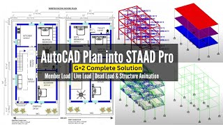 G2 AutoCAD House Plan into STAAD PRO  Complete Analysis amp Report [upl. by Frances]