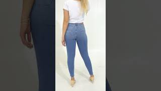 Calça Feminina Jeans Cigarrete Skinny BiElastic 42237496 [upl. by Kolodgie]