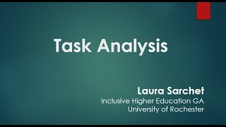 Task Analysis [upl. by Dirgis]