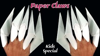 How to make Origami Claws  Paper Claws  Paper Fingers Kids Special [upl. by Garik]