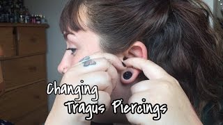 Changing Piercings Tragus [upl. by Aneloj]