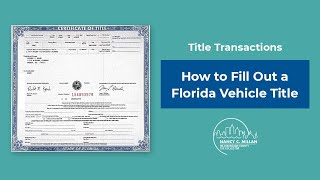 How To Fill Out a Florida Title [upl. by Sheehan]