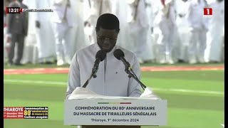 Massacre des tirailleurs sénégalais  Le Discours très émouvant du PR Diomaye Faye [upl. by Findlay]