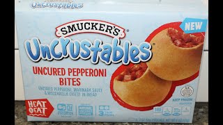 Smucker’s Uncrustables Uncured Pepperoni Bites Review [upl. by Ateekan]