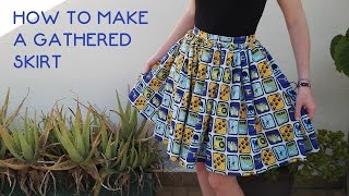 How to make a gathered skirt DIY Tutorial [upl. by Brina]