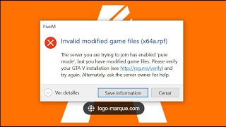 Fivem error invalid modified game files x64arpf [upl. by Inaliel]