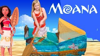 Exploring the Moana and Maui Surprise Canoe Tent with the Assistant [upl. by Barde]