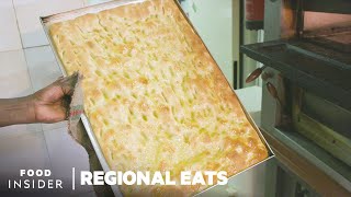 How Traditional Italian Focaccia Bread Is Made In Genoa Italy  Regional Eats [upl. by Linson]