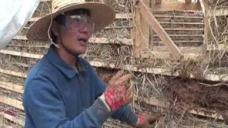 Earthbag House51 1차 흙미장실습2wmv [upl. by Bohner]