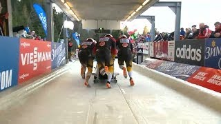 FIBT  4Man Bobsleigh World Cup 20132014  Igls Heat 1 [upl. by Pickard]