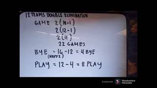 12 Teams Double Elimination Ramification example [upl. by Kcireddor217]