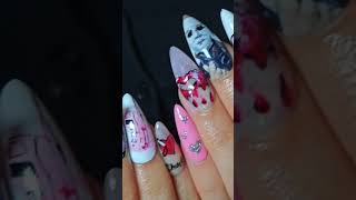 Une paire que jai mis fort longtemps à faire 🫠 fauxongles halloween pressonnails [upl. by Nnairda147]