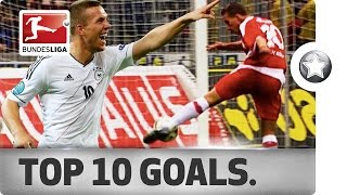 Lukas Podolski  Top 10 Goals – A Tribute to One of the Greats [upl. by Anipsed370]