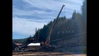 Hull Oakes Lumber Company Setting The Mills New Log Carriage Into Place [upl. by Blen396]