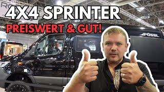 💸 Günstigster ALLRAD SPRINTER 4x4 Pössl Roadstar X 🚐 Clever Aventuro auf der Caravan Salon 2024 🌟🔧 [upl. by Eerazed]