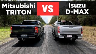 Drag Race 2024 Mitsubishi Triton vs Isuzu DMax – 0100 14 mile comparison [upl. by Dygal]