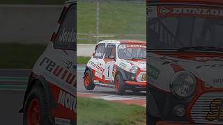 Classic Minis mostly three wheeling around Donington Park Mini Miglia Se7en Challenge 2024 [upl. by Dyrraj]