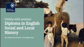 Diploma in English Social and Local History  Online information webinar [upl. by Emyle]