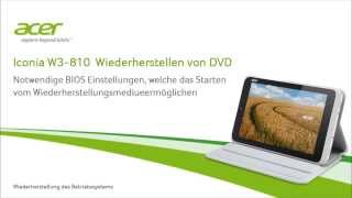 Iconia W3810 Wiederherstellen von DVD [upl. by Barbi]