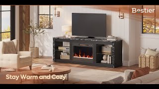 Electric Fireplace TV Stand with 7 Color LED Light for TVs up to 70quot [upl. by Codel420]