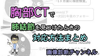 【肺癌検診】CTで肺結節を見つけたときの取り扱い方法 概要欄に無料講座あり。 [upl. by Ahsienom500]