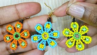 Easy Stepbystep seed bead earringsbracelet tutorialBeaded Huichol jewelry tutorialmostacillas [upl. by Richardo]