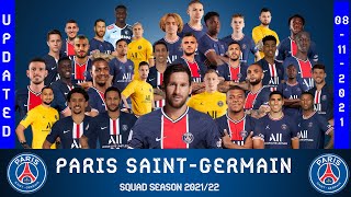 PSGPARIS SAINTGERMAIN FC SQUAD 202122  UPDATED  Ligue 1​  With LIONEL MESSIGianluigi [upl. by Hodges]