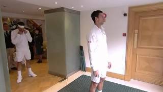 Djokovic amp Federer out on Centre Court  Wimbledon 2014 [upl. by Novyar]