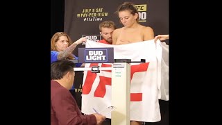 😧 Miesha Tates Most Embarrassing Weight In Towel Fail Moment [upl. by Ennaylloh]