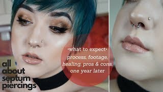 Septum Piercing 101 Process Footage AftercareHealing Pros and Cons What to Expect [upl. by Aretse]