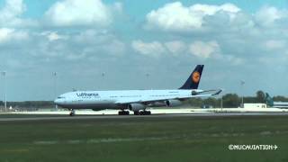 Lufthansa Airbus A340300 Long Takeoff Roll FULL HD [upl. by Alvar285]