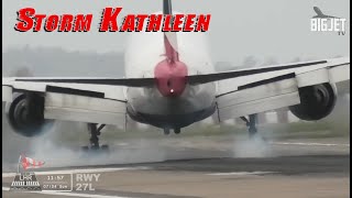 LIVE Stormy crosswind approach amp landings at London Heathrow Airport  nothing straight today 😂 [upl. by Spiegel]