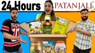 Only Eating PATANJALI PRODUCTS For 24 Hours FOOD CHALLENGE 😭 [upl. by Nerrawed]