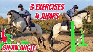 AT HOME HORSE JUMPING EXERCISE  Straightness rhythm and accuracy  Try with Challenge Social  AD [upl. by Salinas914]