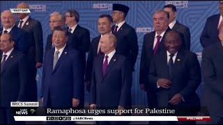 16th BRICS Summit  Ramaphosa urges support for Palestine [upl. by Nertie]