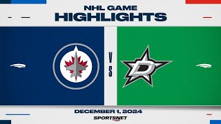 NHL Highlights  Jets vs Stars  December 1 2024 [upl. by Andie]